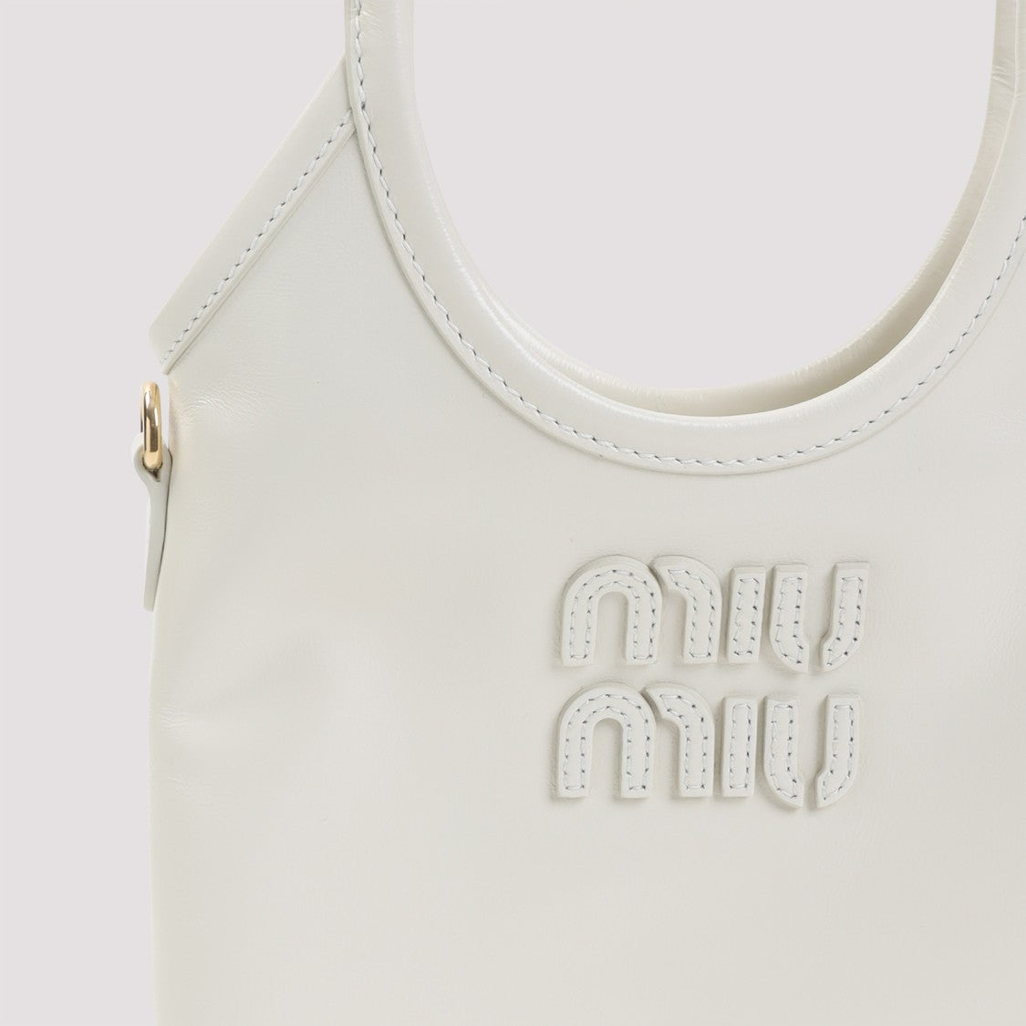 Miu Miu Compact White Calf Leather Shoulder Bag