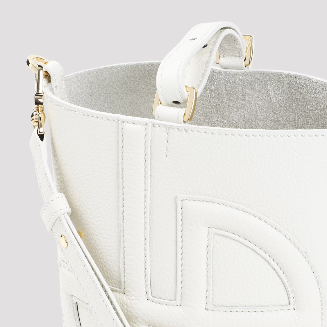 Patou Grained Leather Bucket Handbag