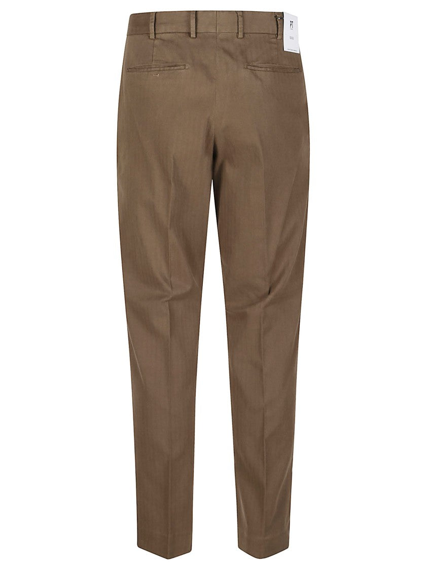 Pt Torino Brown Rebel Tailored Cotton Pants