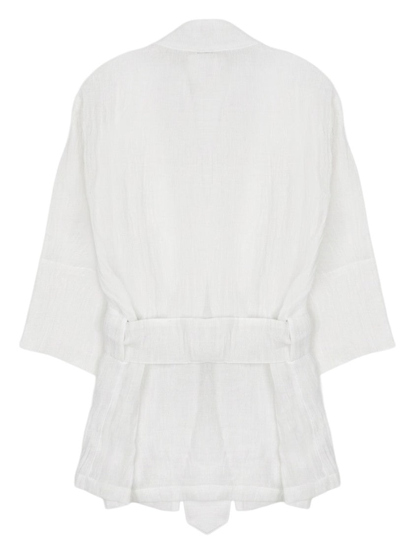 120% Lino Linen Loose Fit Kimono Jacket