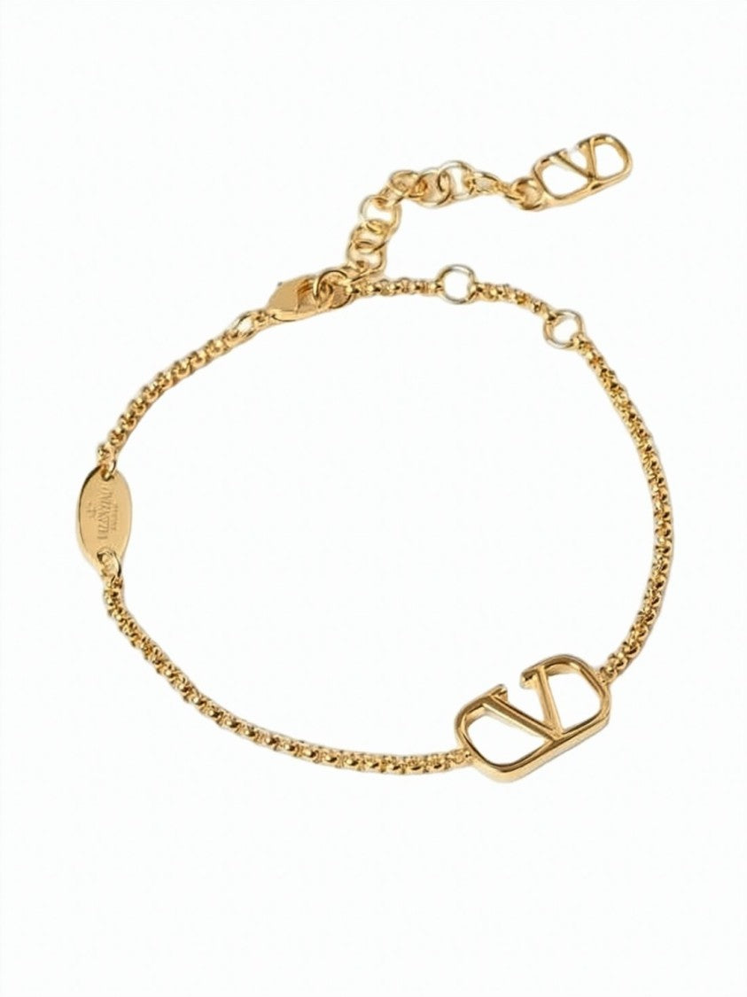 Valentino Garavani Bracelet With Openwork Logo Charm