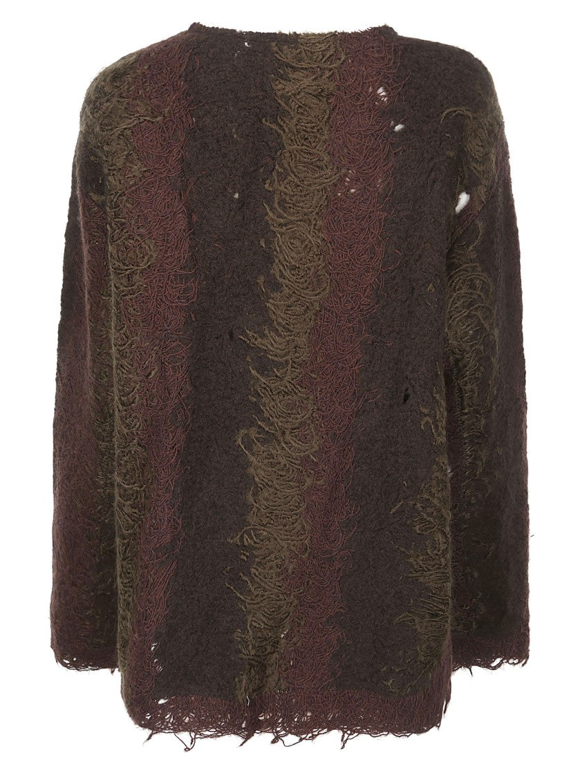 Vitelli Gradient Sweater With Flared Hem And Crew Neck