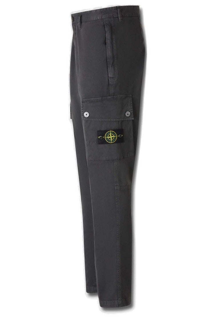 Stone Island Straight Fit Cargo Pants With Buttoned Side Pockets