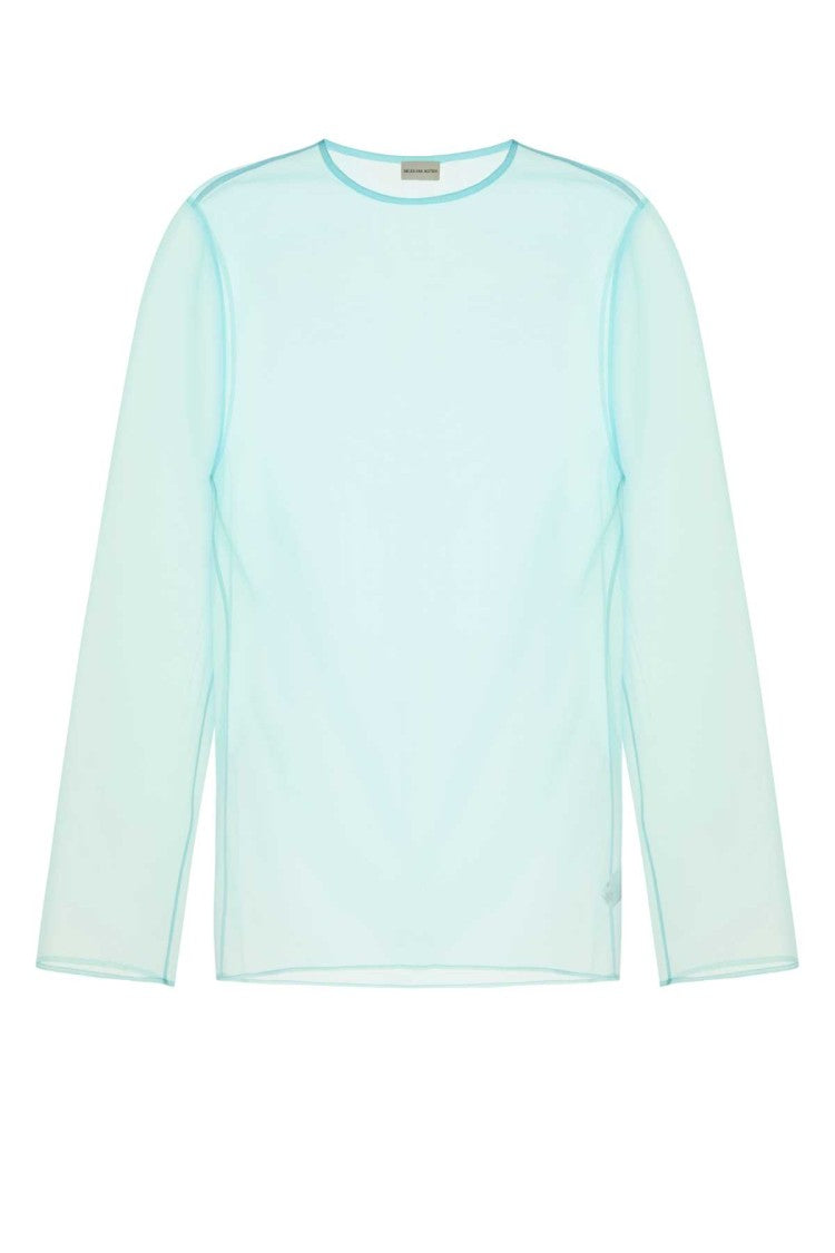 Dries Van Noten Light Blue Organza Camille Top