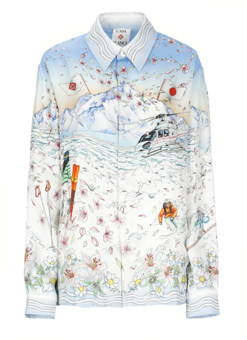 Casablanca Light Blue Casablanca Silk Shirt