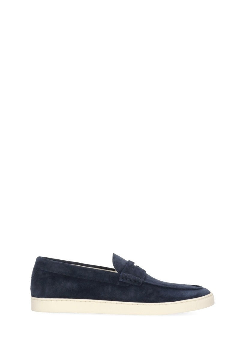 Brunello Cucinelli Blue Round Toe Suede Loafers