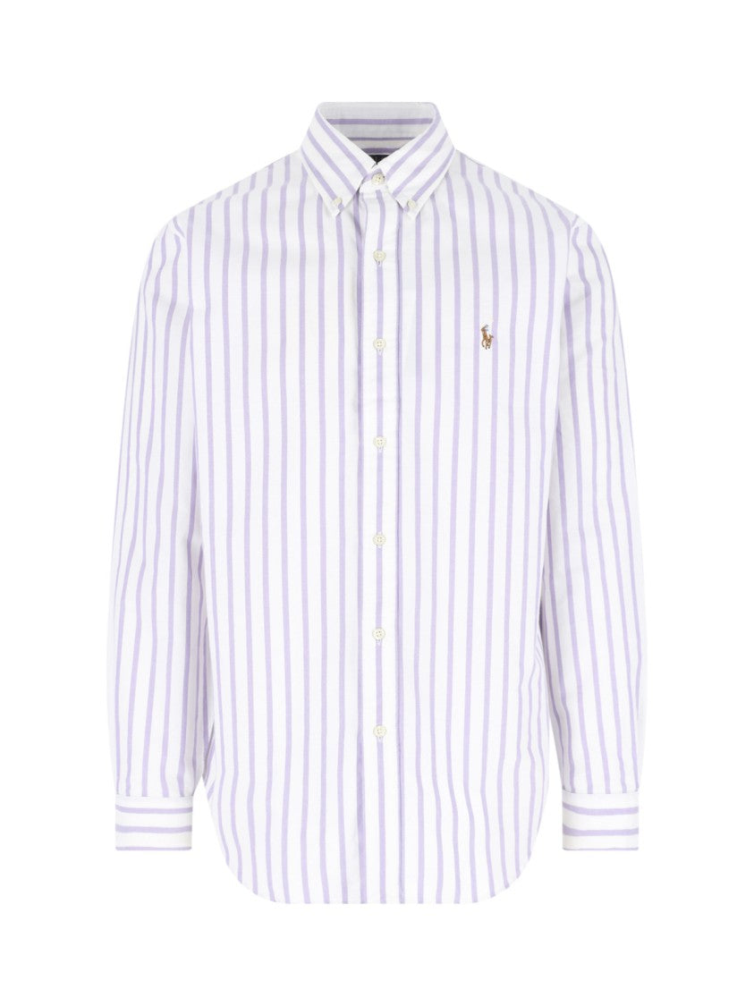 Polo Ralph Lauren White/Purple Striped Button-Down Shirt