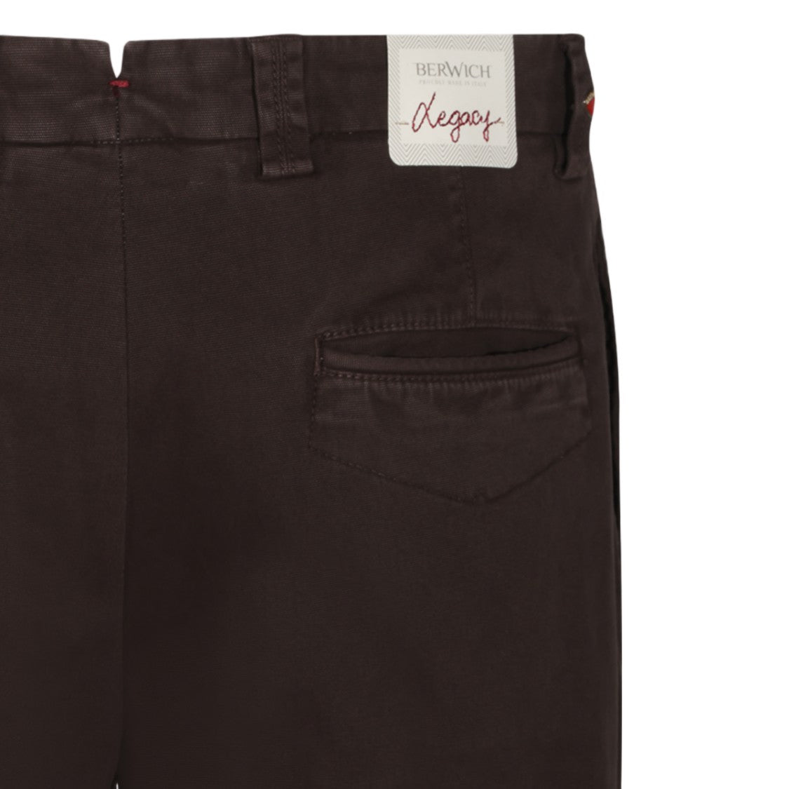 Berwich Brown Flat-Front Cuffed Chino Trousers