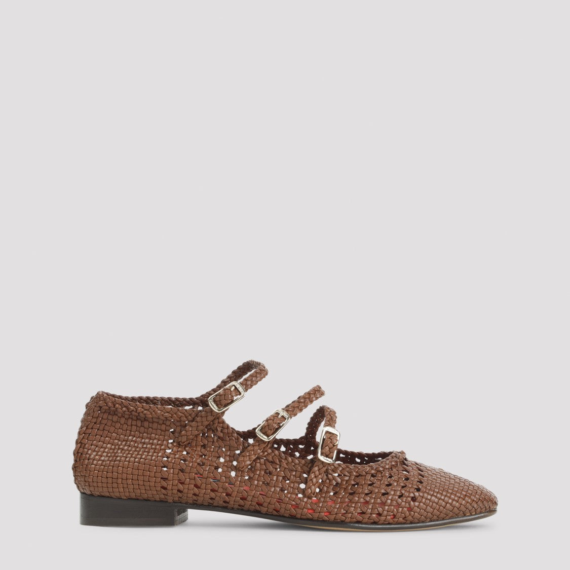 Carel Paris Woven Leather Ballerinas With Pointed Toe
