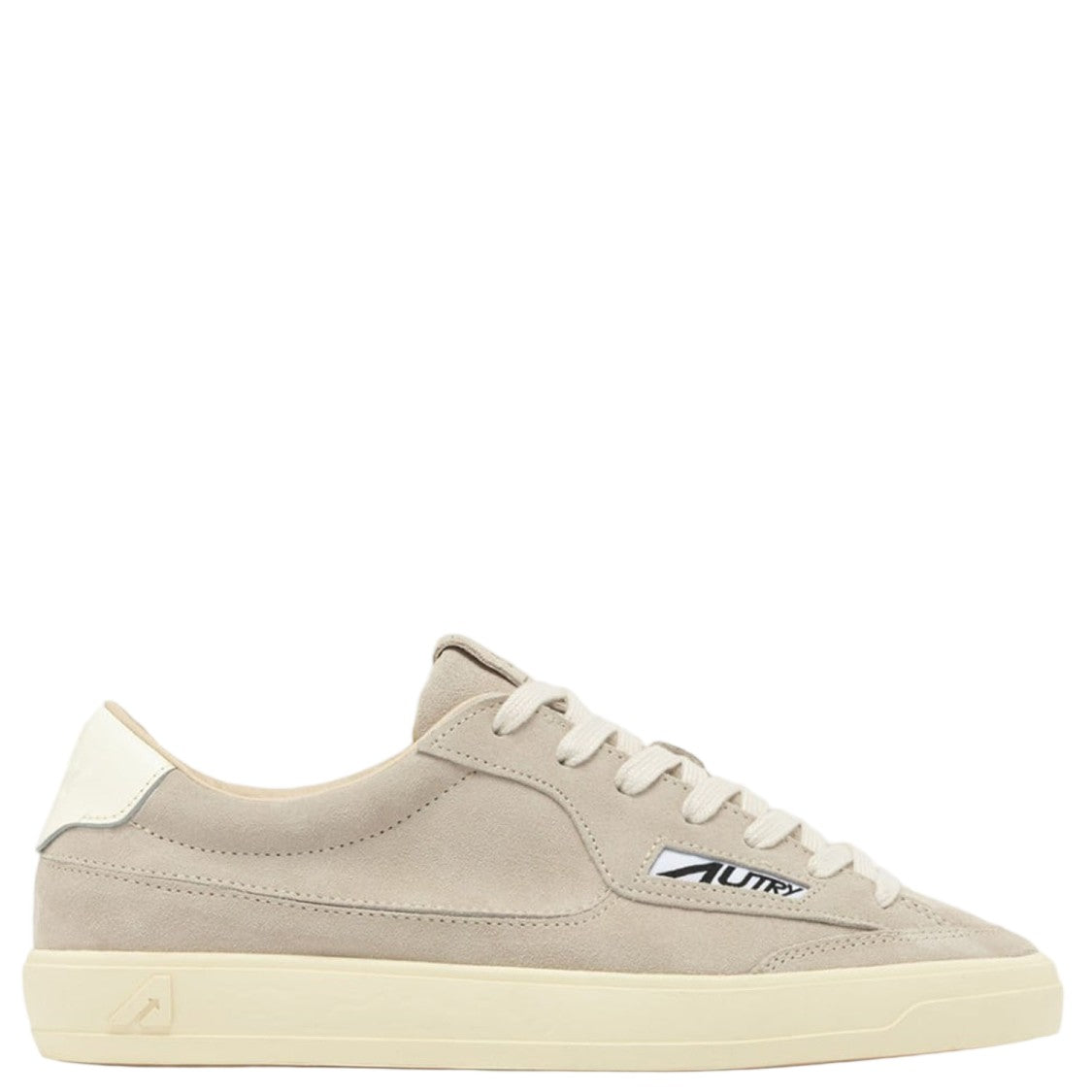 Autry Beige Low Sneakers With Round Toe And Logo Details