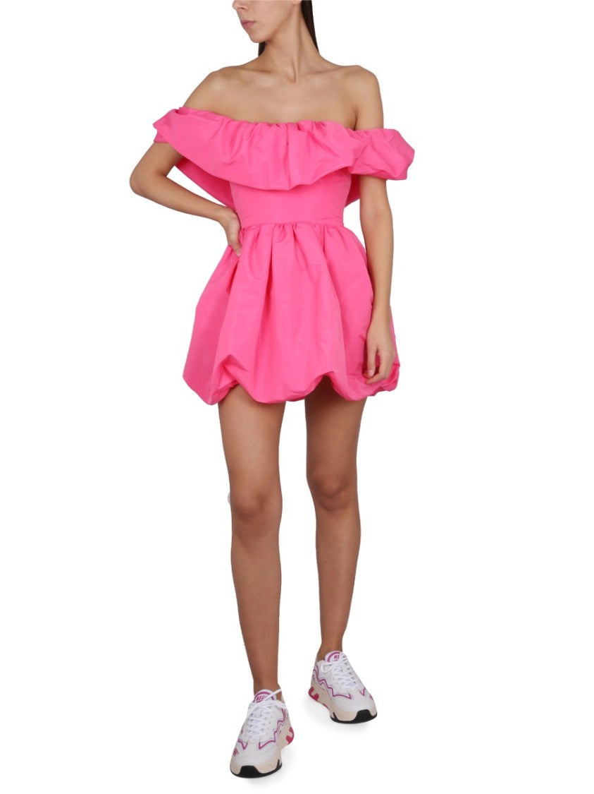 Msgm Voluminous Ruffled Off-Shoulder Mini Dress