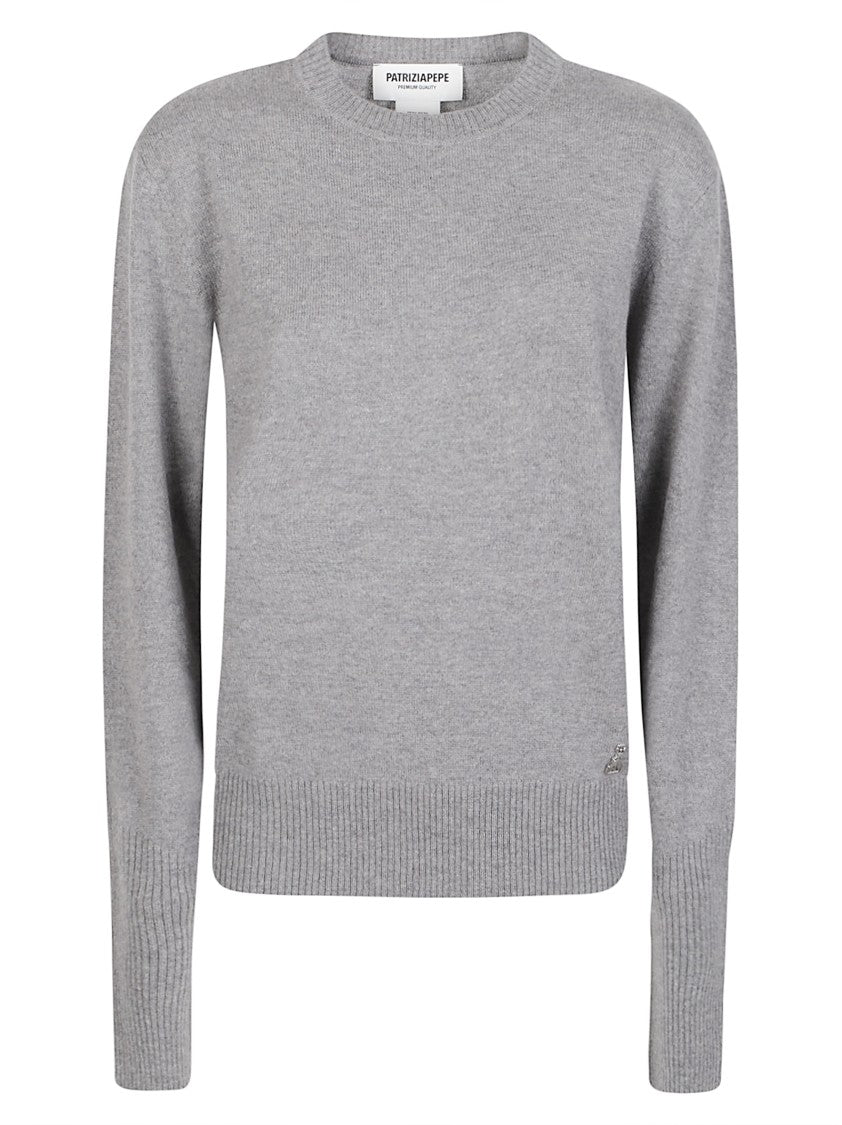Patrizia Pepe Cashmere Long-Sleeve Crewneck Sweater