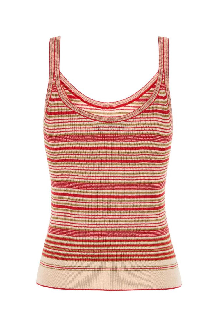 Fendi Embroidered Silk Tank Top