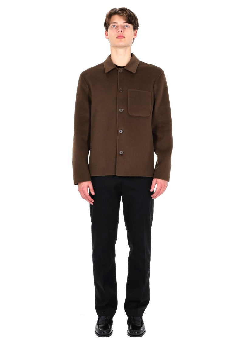 Officine Generale Hamilton Model Unlined Wool Double Overshirt
