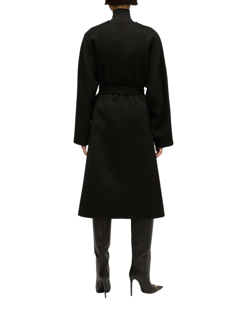 Gucci Black Gg Wool-Silk Coat