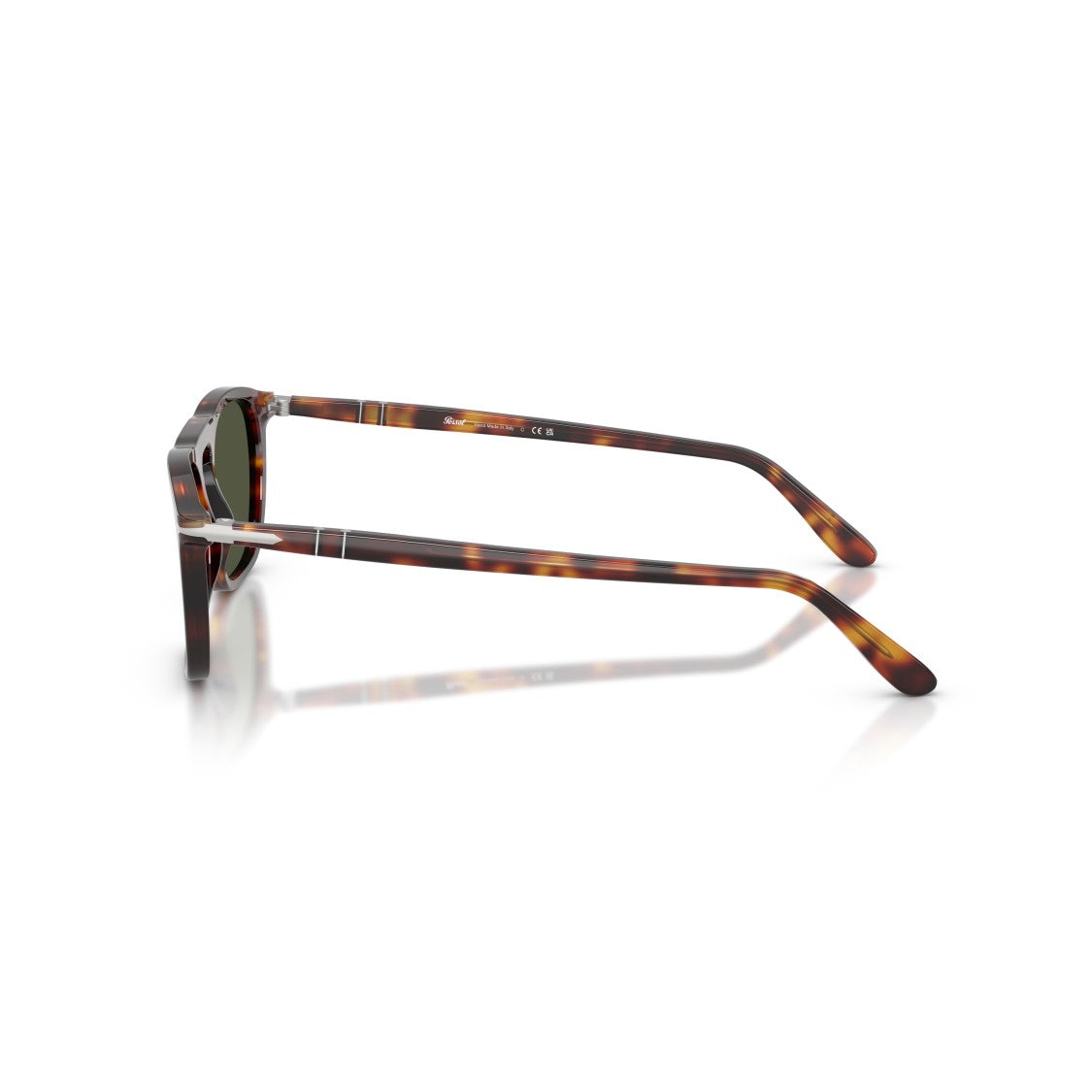 Persol 0Po3391s Square Frame Tortoiseshell Acetate Sunglasses With Green Lenses