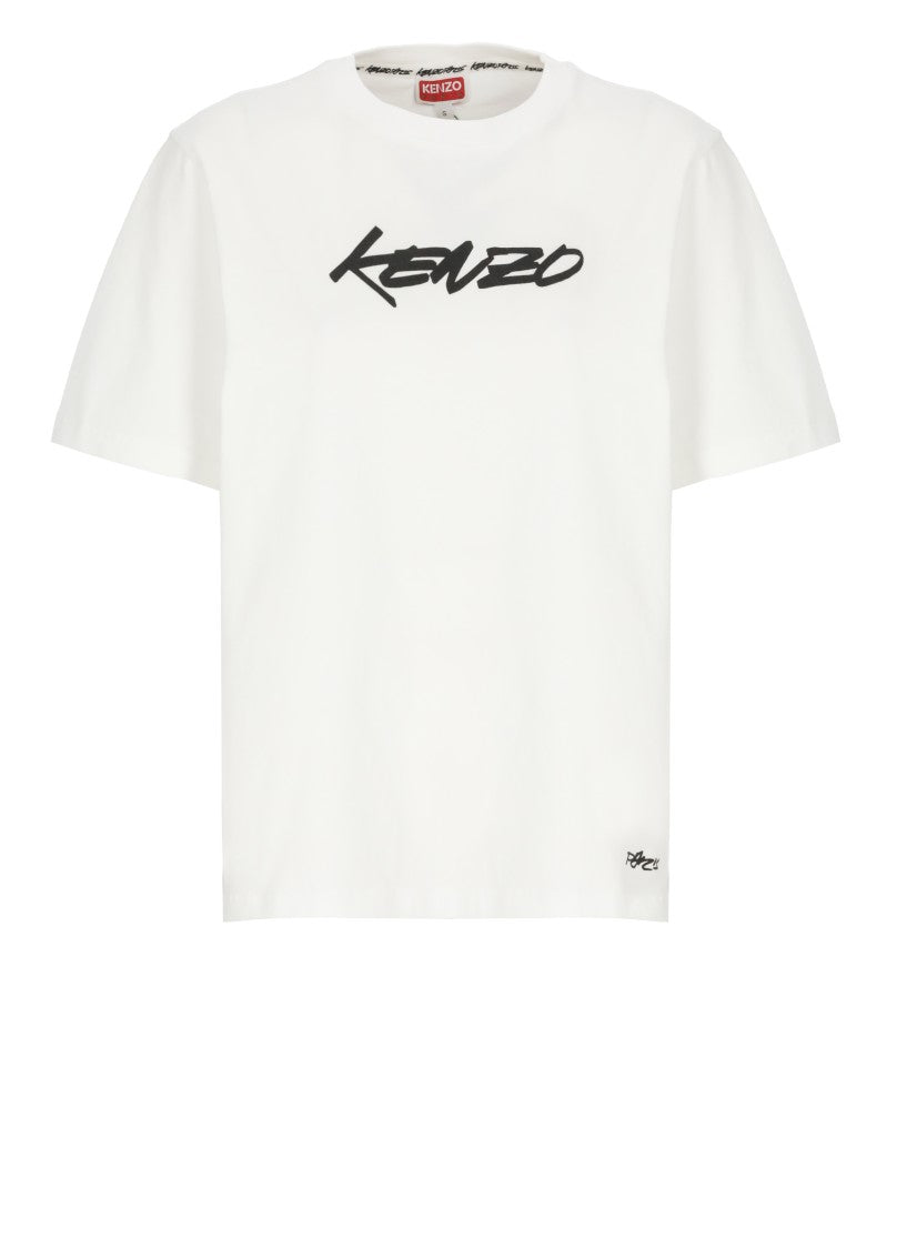 Kenzo Contrasting Print Cotton T-Shirt
