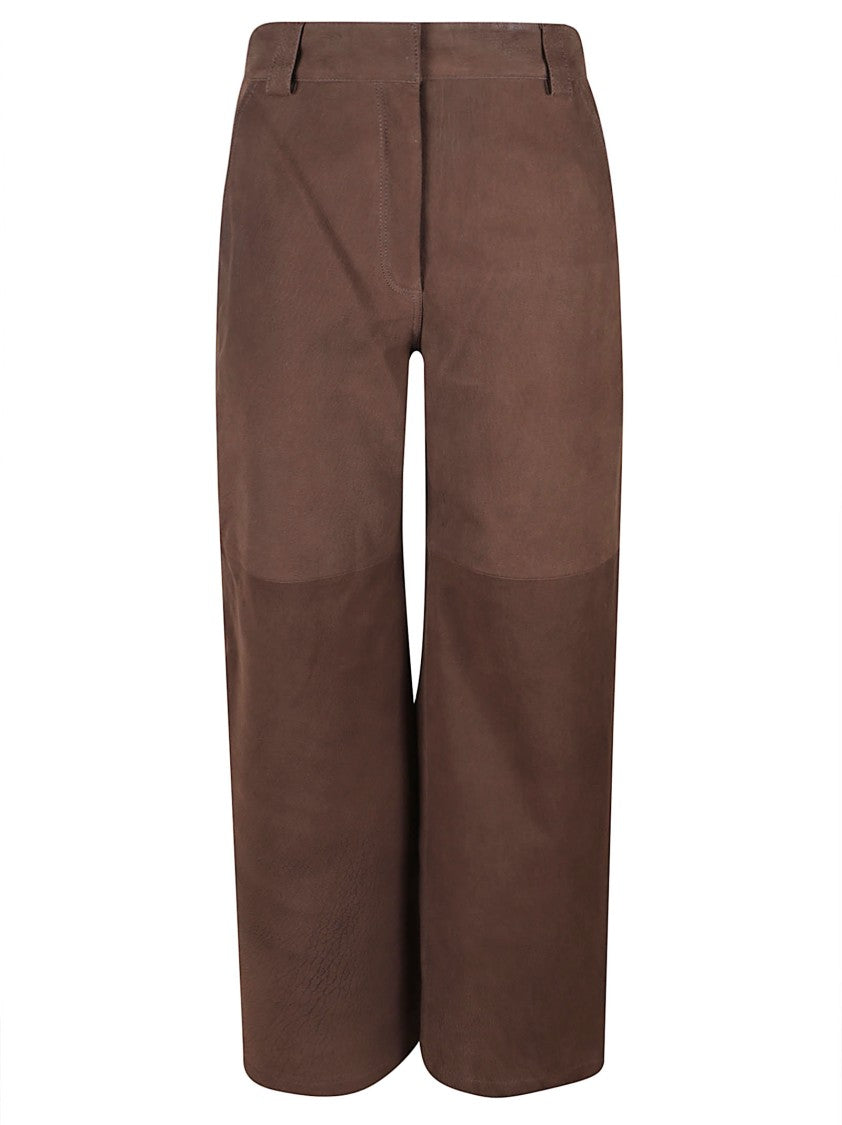 Iro Wide-Leg Cropped Leather Pants With Utility Pockets