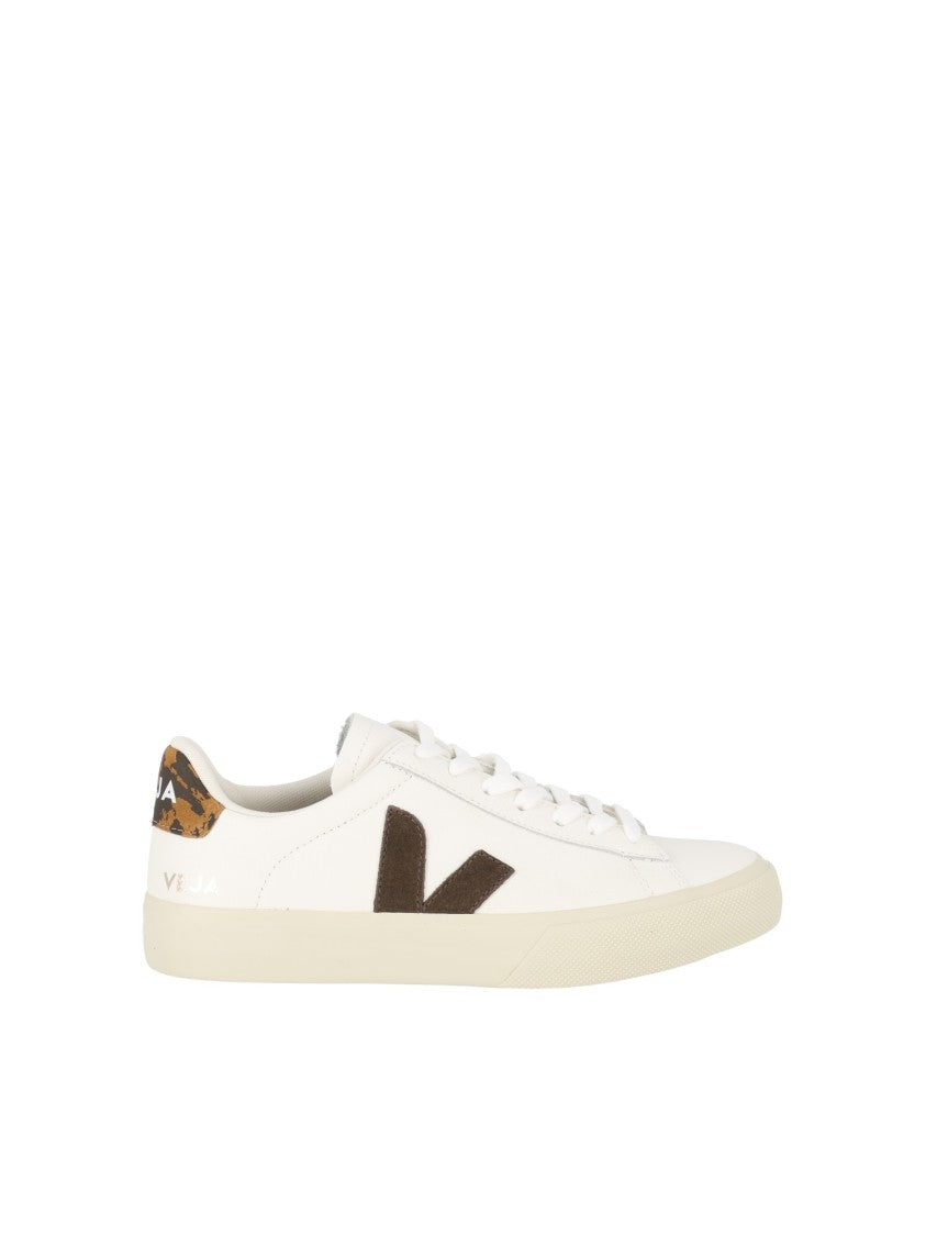 Veja White Campo Camel Wild Country Leather Low-Top Sneakers