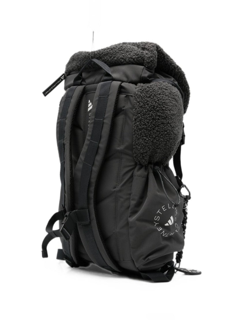 Adidas By Stella Mccartney Black Fabric Textured Backpack