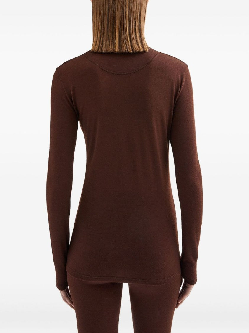 Jil Sander Fitted Long-Sleeve Turtleneck In Deep Bordeaux