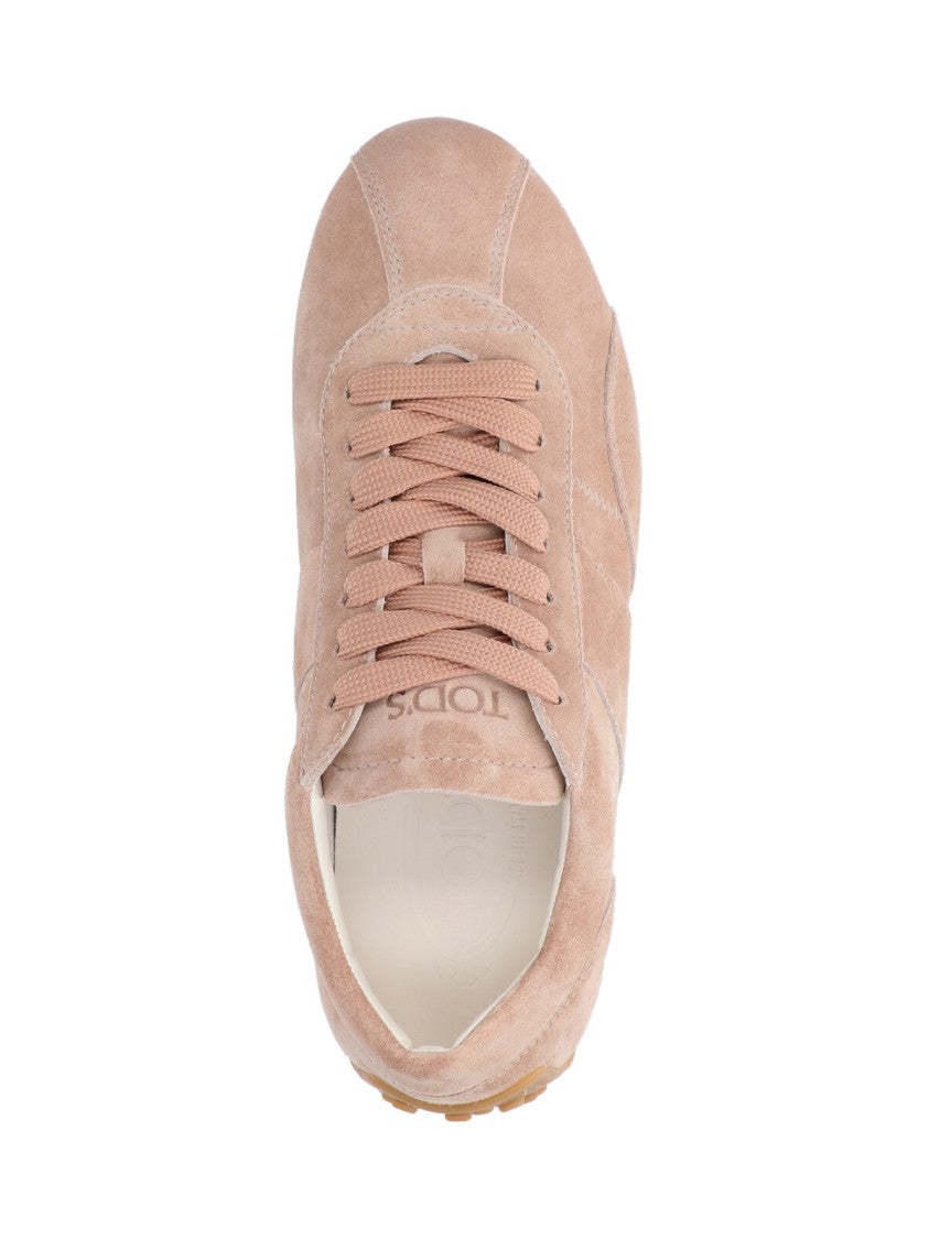 Tod's "T-Marathon" Sneakers In Pink Calfskin Suede