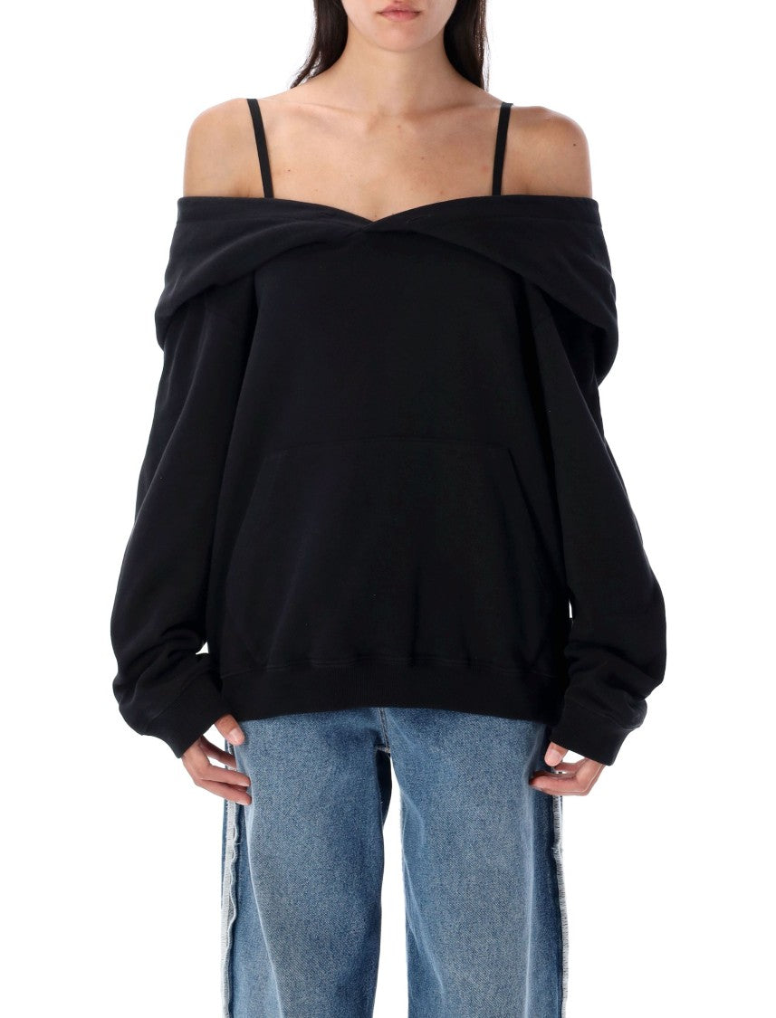 Mm6 By Maison Margiela Off-Shoulder Hoodie