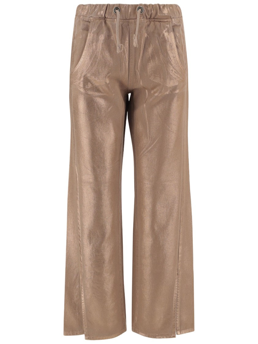 Don't @ Me Wide-Leg Cotton Pants With Adjustable Drawstring