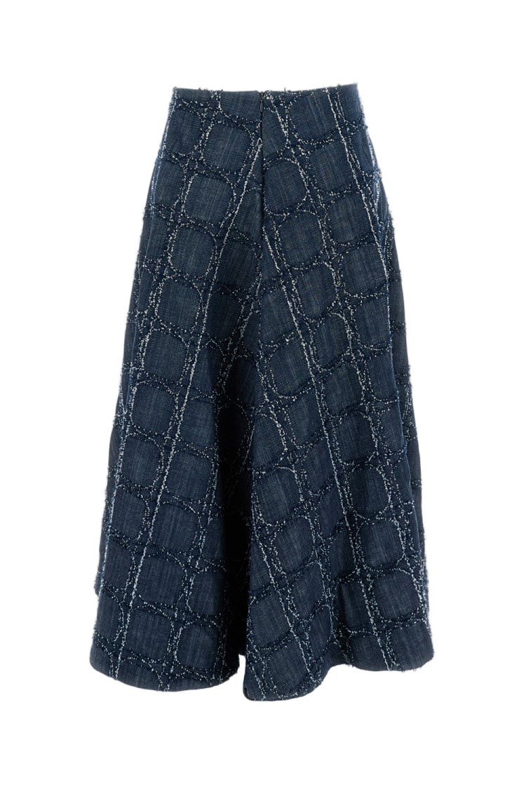 Stefano Mortari Wide Denim Skirt