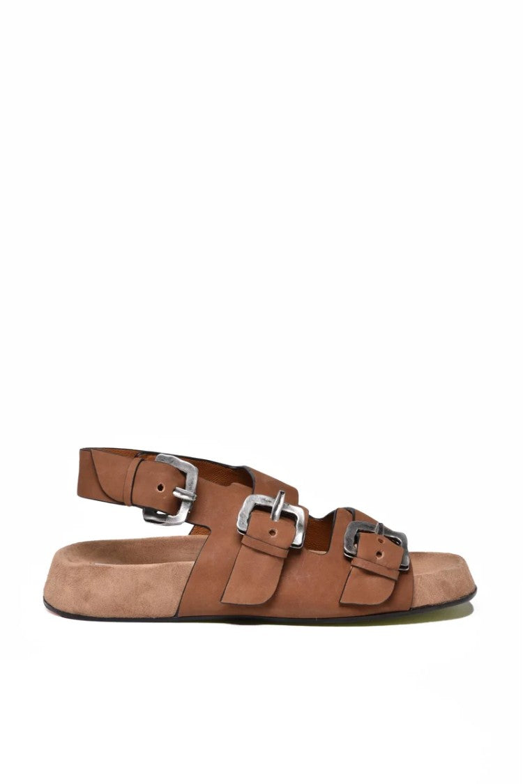 Ernesto Dolani Ernesto Dolani Leather Suede Sandal 3Cm Heel