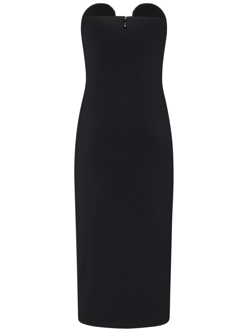 Pinko Fitted Black Stretch Viscose Midi Dress