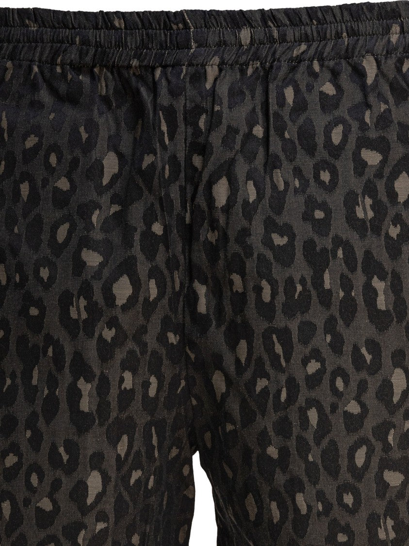 Needles Leopard Print Shorts With Elasticized Waistband
