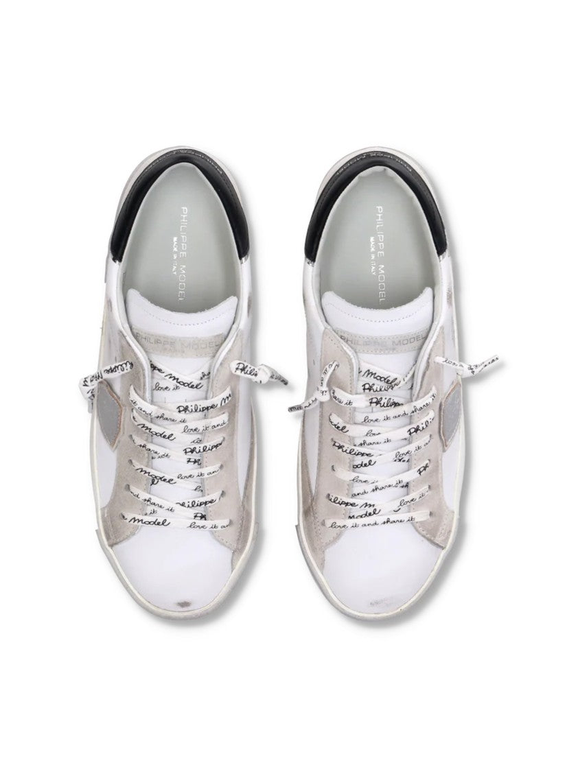 Philippe Model Low-Top Leather Sneakers With Suede Overlays