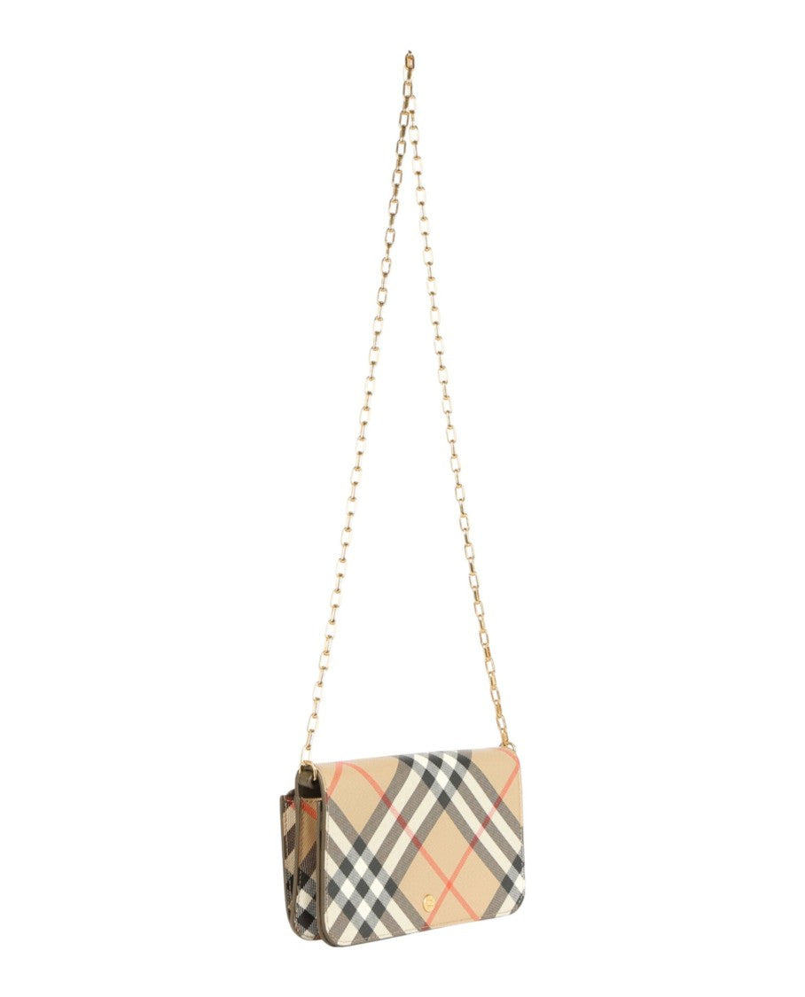 Burberry Ls Large Check Chain Strap Wallet