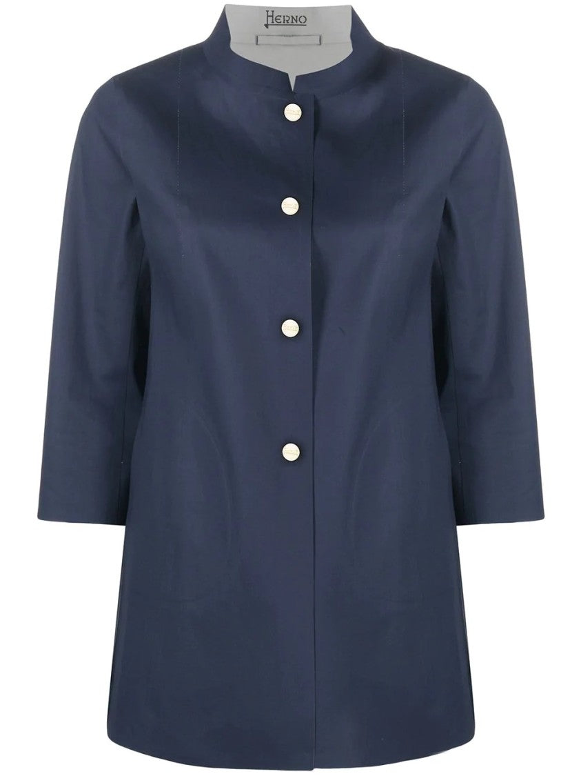 Herno 3/4 Sleeve Blue Herno Coat