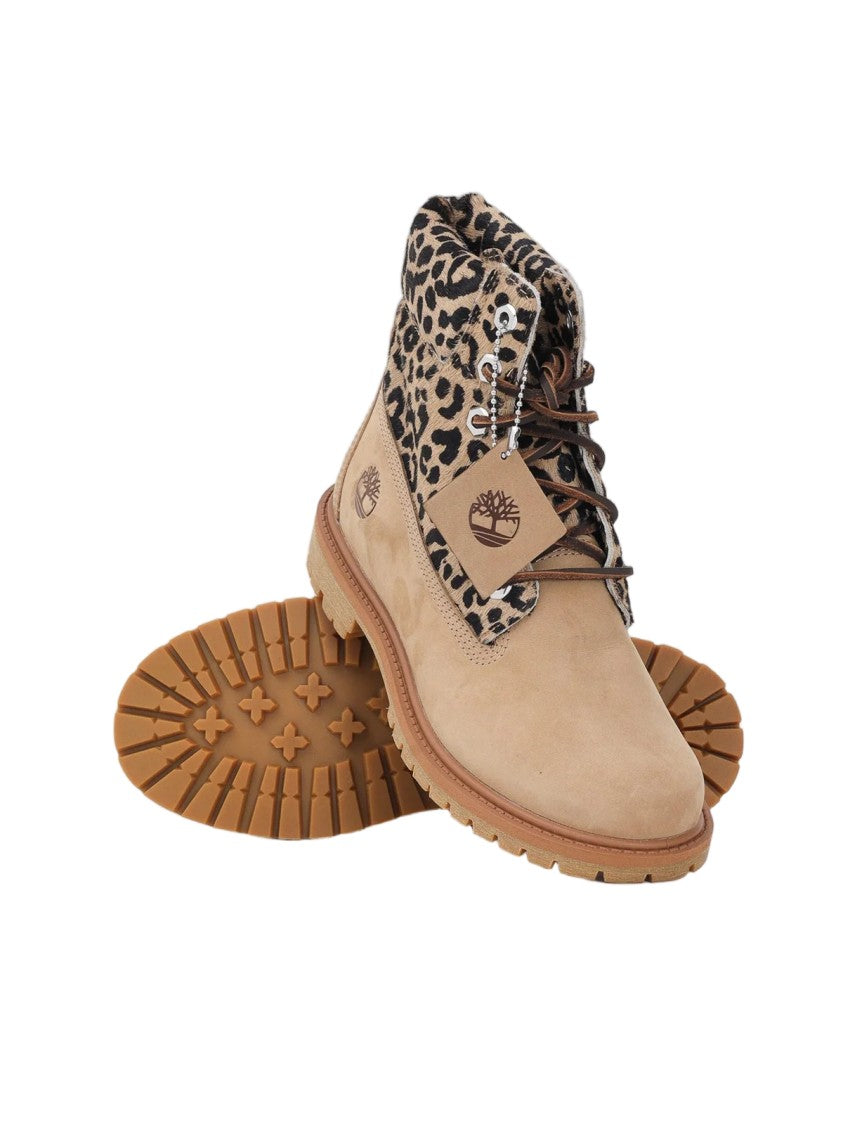 Timberland Beige Suede Leopard Booties