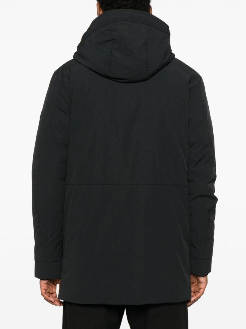 Peuterey Minimalist Black Parka With Hood