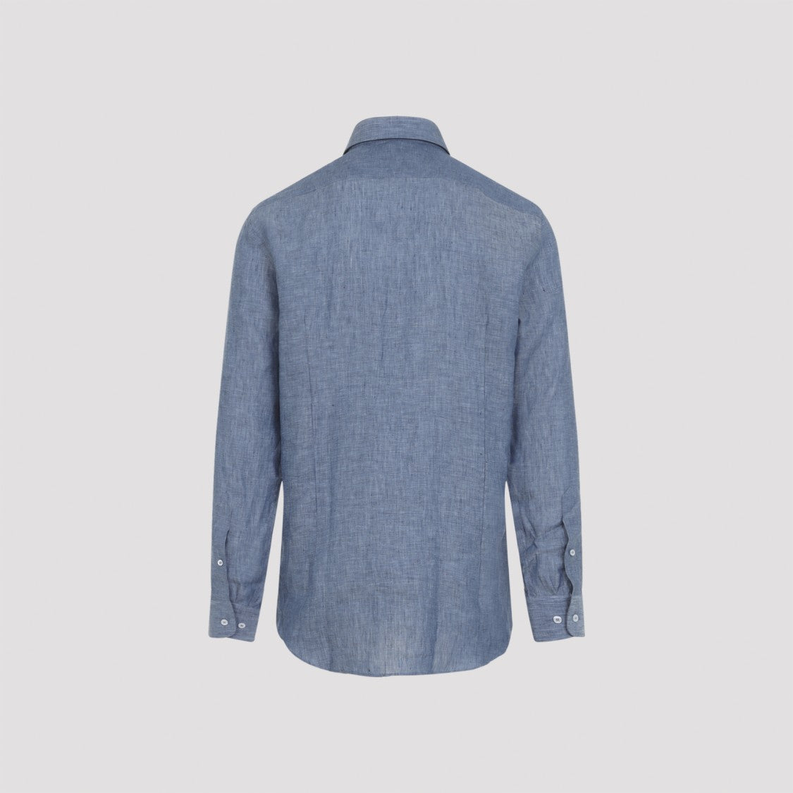 Etro Air Force Blue Linen Roma Logo Shirt
