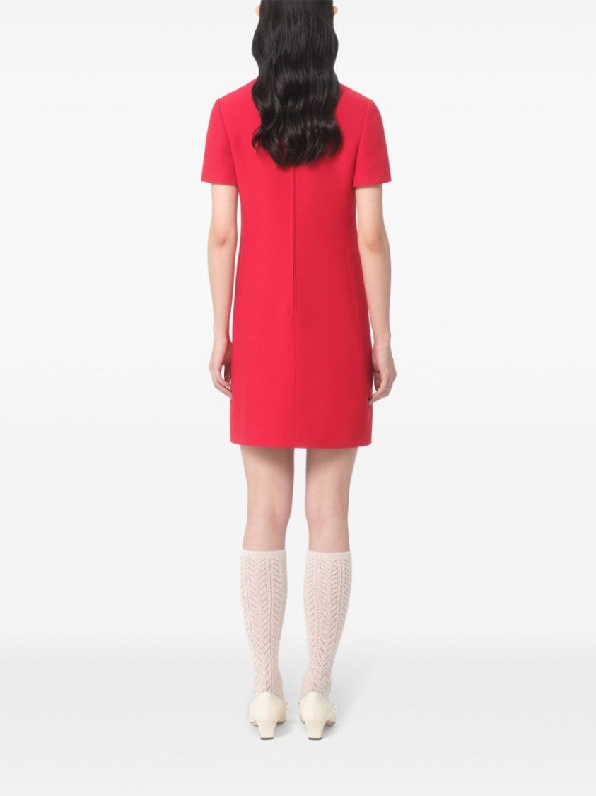 Valentino Red Silk Crepe Couture Dress