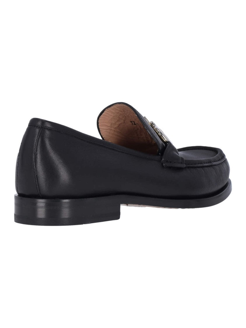 Ferragamo Black Leather Loafers