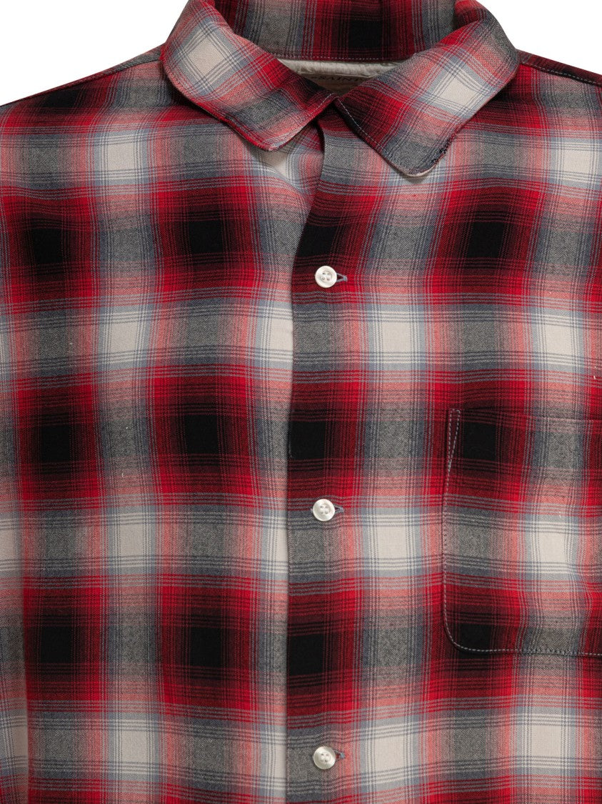 Saint Mxxxxxx Plaid Rayon Shirt With Distressed Details