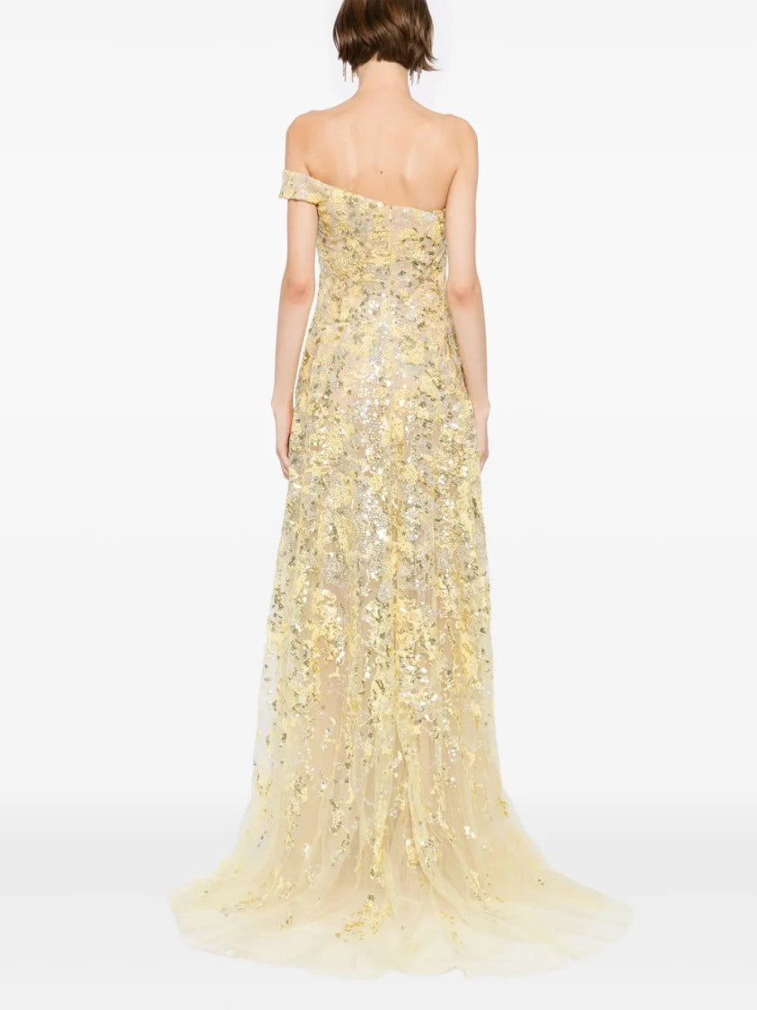 Saiid Kobeisy Off-Shoulder Long Embroidered Dress