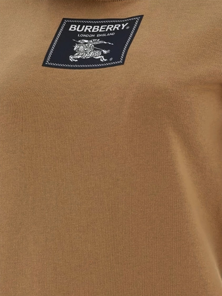Burberry Classic Brown Hoodie With Drawstring And Ribbed Detail