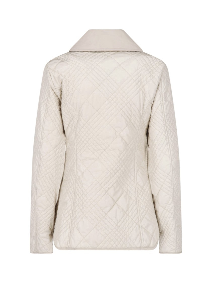 Burberry Cream Fernleigh Quilted Fabric Jacket