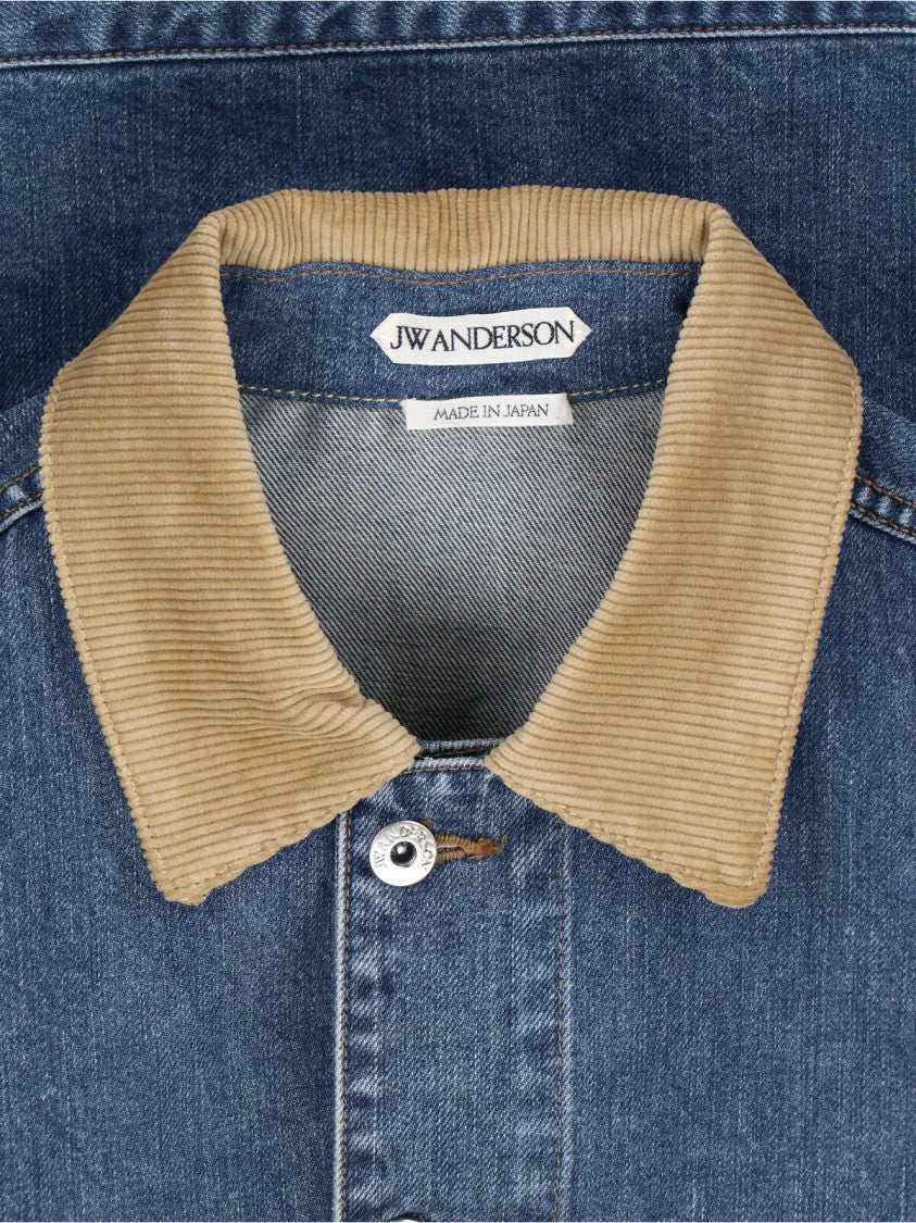J. W. Anderson Blue Contrast Corduroy Collar Denim Jacket