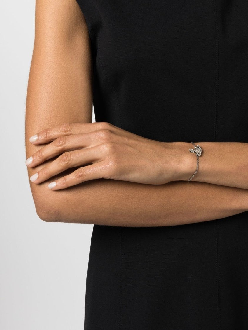 Vivienne Westwood Silver Emblem Engraved Tag Bracelet