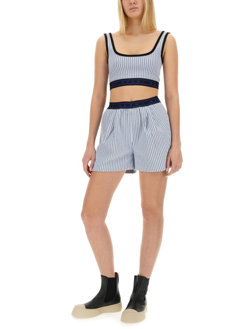 Marni Relaxed-Fit Bermuda Shorts With Textured Stripe Pattern