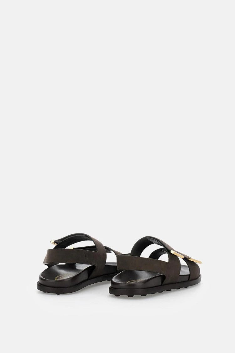 Tod's Refined Flat Sandals With Gold-Tone Accents