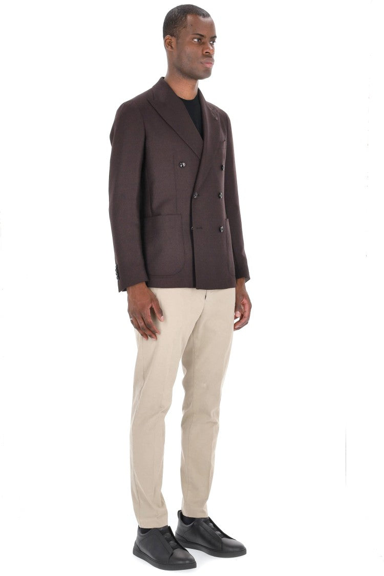 Tagliatore Montecarlo Line Double-Breasted Textured Jacket