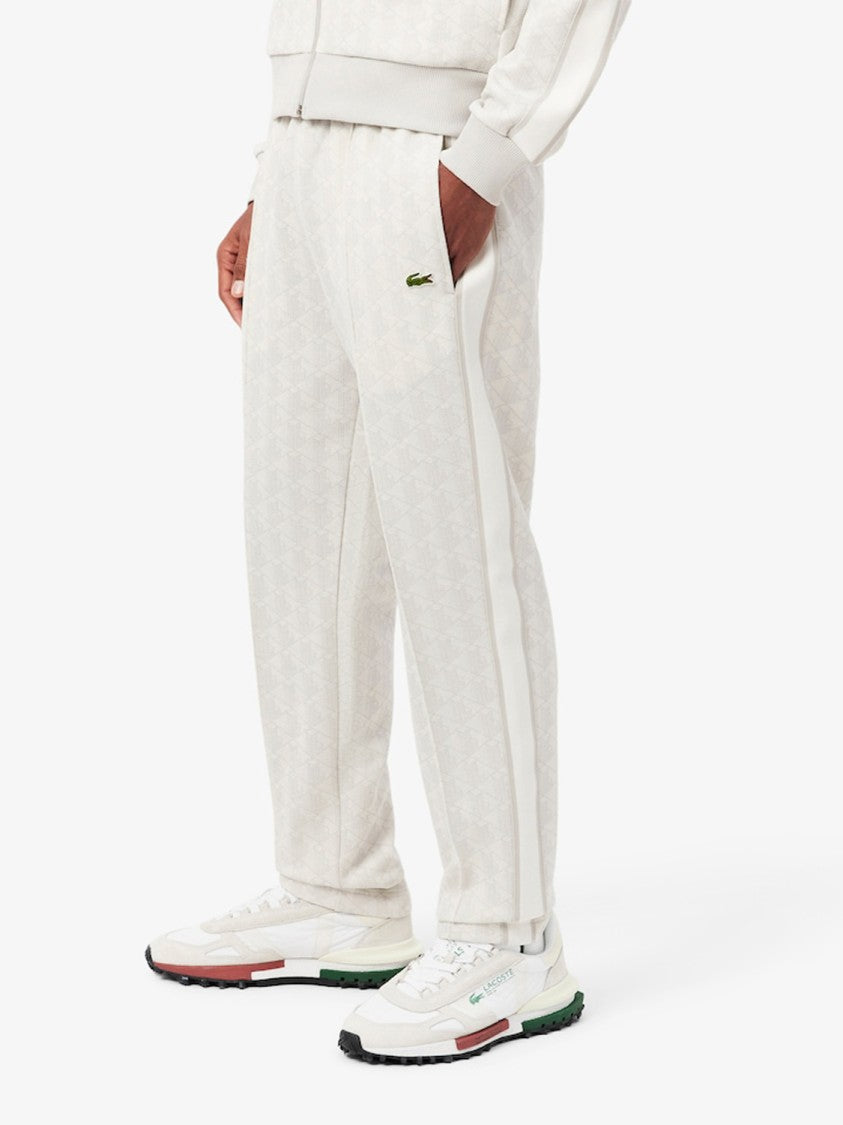 Lacoste Monogram Sweatpants With Elastic Waistband And Side Stripes